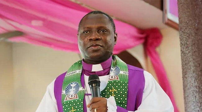 “Archbishop Daniel Okoh, CAN President, addressing citizens during Eid al-Maulud reflections.”