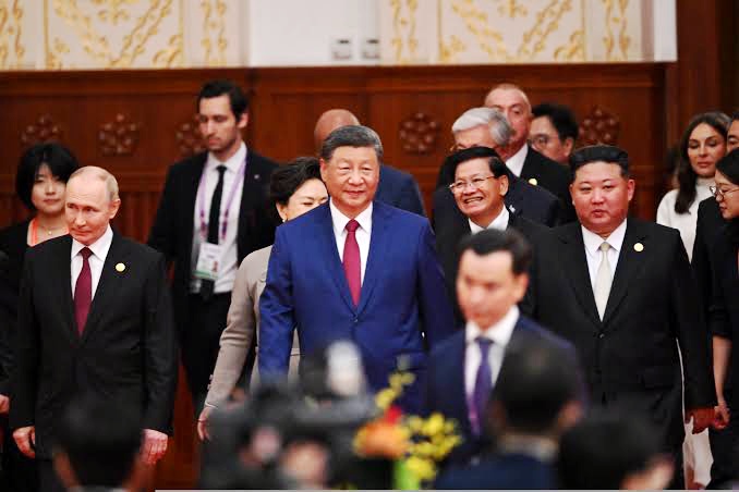 Xi Jinping, Vladimir Putin and Kim Jong Un at China’s 80th anniversary military parade showcasing new weapons.