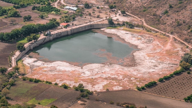 Aerial view of the Grand Ethiopian Renaissance Dam in Guba, Ethiopia, during its official inauguration ceremony.